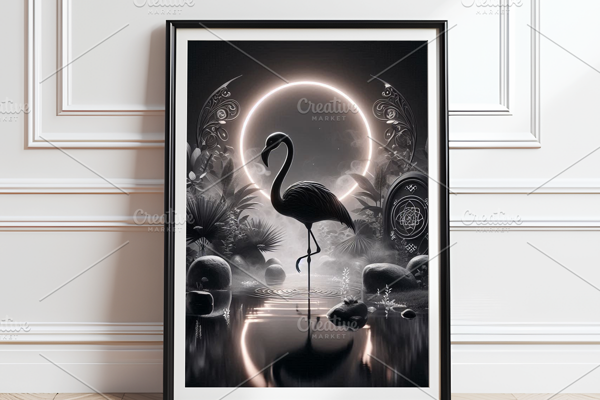 Black Flamingo Wall Art Bundle, a Graphic by Raven&RoseStudio (Photo 3 of 9)