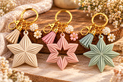 Star Flower Keychain 3D STL, an Object 3D Model by Layerology (Thumbnail 1 of 3)