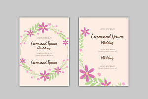 Pink and Green Wedding Invitation, a Templates & Theme by studiogstock