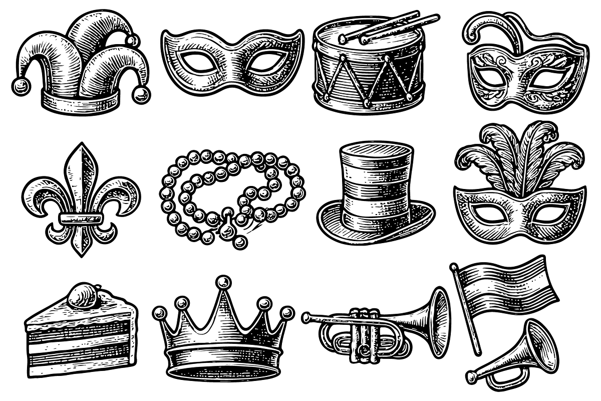 Carnival Festival Vintage Set, an Object Graphic by RT Studio (Photo 2 of 3)