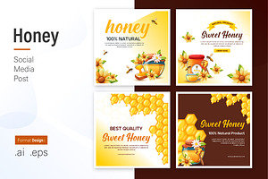 Honey Social Media Post Design