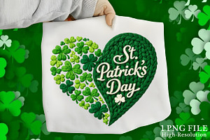 Happy St. Patrick’s Day Heart PNG, an Illustration by Canvas Craft