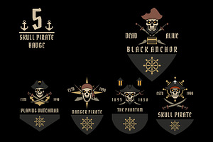 Skull Pirate Badge Logo Set, a Branding & Logo Template by Artnivora.Std