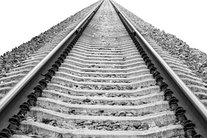 Railroad track isolatated on white, a Transportation Photo by BOOCYS