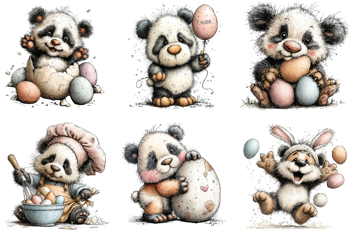Whimsical Easter Panda Clipart, an Illustration by Sublimation Artist (Photo 6 of 7)