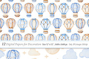 Hot Air Balloon Clipart, a Transportation Illustration by TitaLivingArt (Thumbnail 9 of 11)