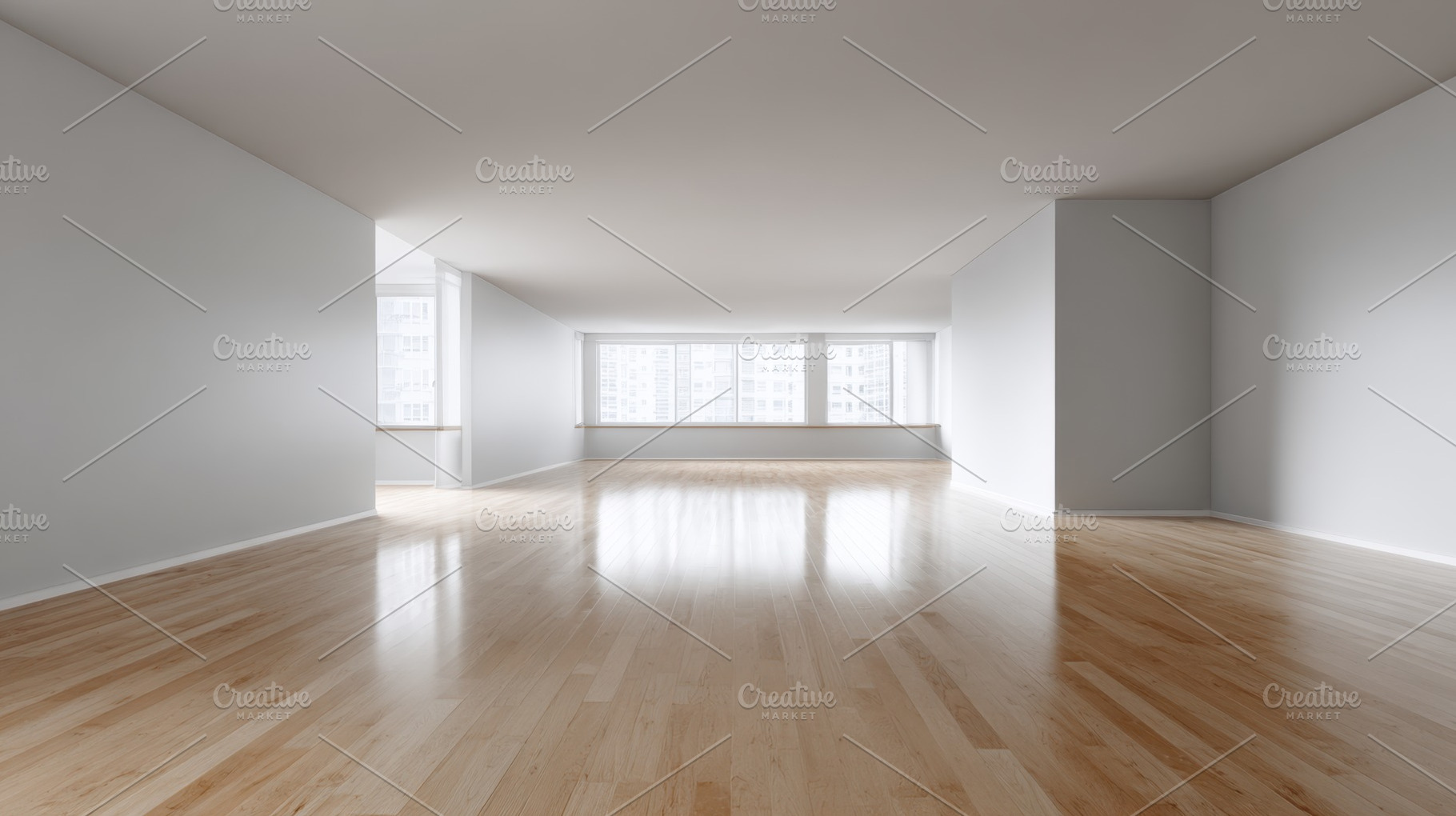 Bright indoor space with wood floor, a Photo by Beautiful things