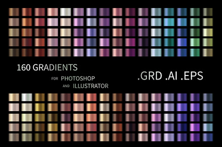 160 Gradients for Photoshop and AI, a Gradient Add-On by Juksy