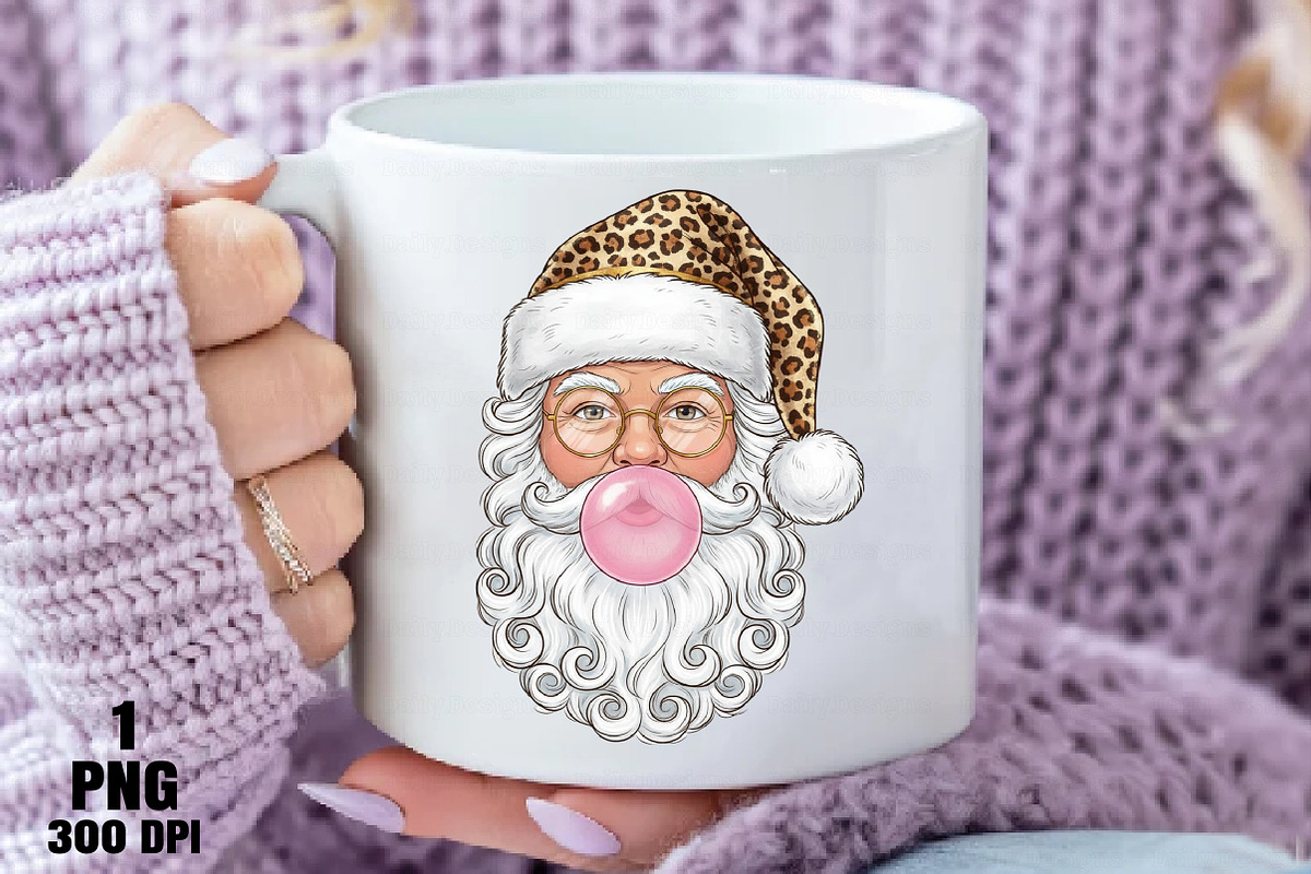Glitter Leopard Bubblegum Santa Xmas, an Illustration by Daily.Designs (Photo 3 of 10)