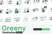 Greeny Bundle Illustration, an Illustration by Kawalan Studio (Thumbnail 1 of 6)
