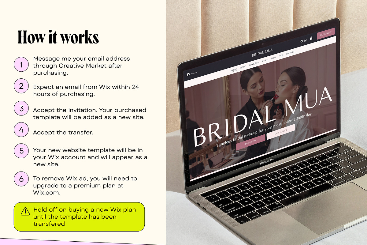 Bridal Makeup Website, a Wix Template by Template Twist Shop (Photo 4 of 9)