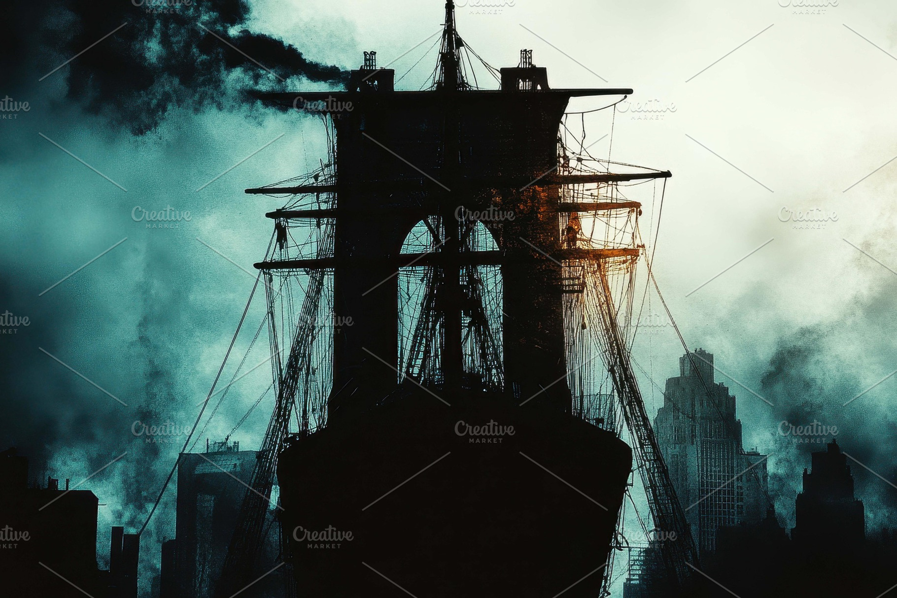 Mysterious silhouette of a vintage s, a Photo by Tanuart