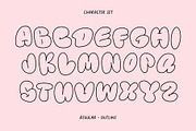 Retro Love Font - Bubble Font, a Handwritten Font by ariodsgn (Thumbnail 2 of 7)