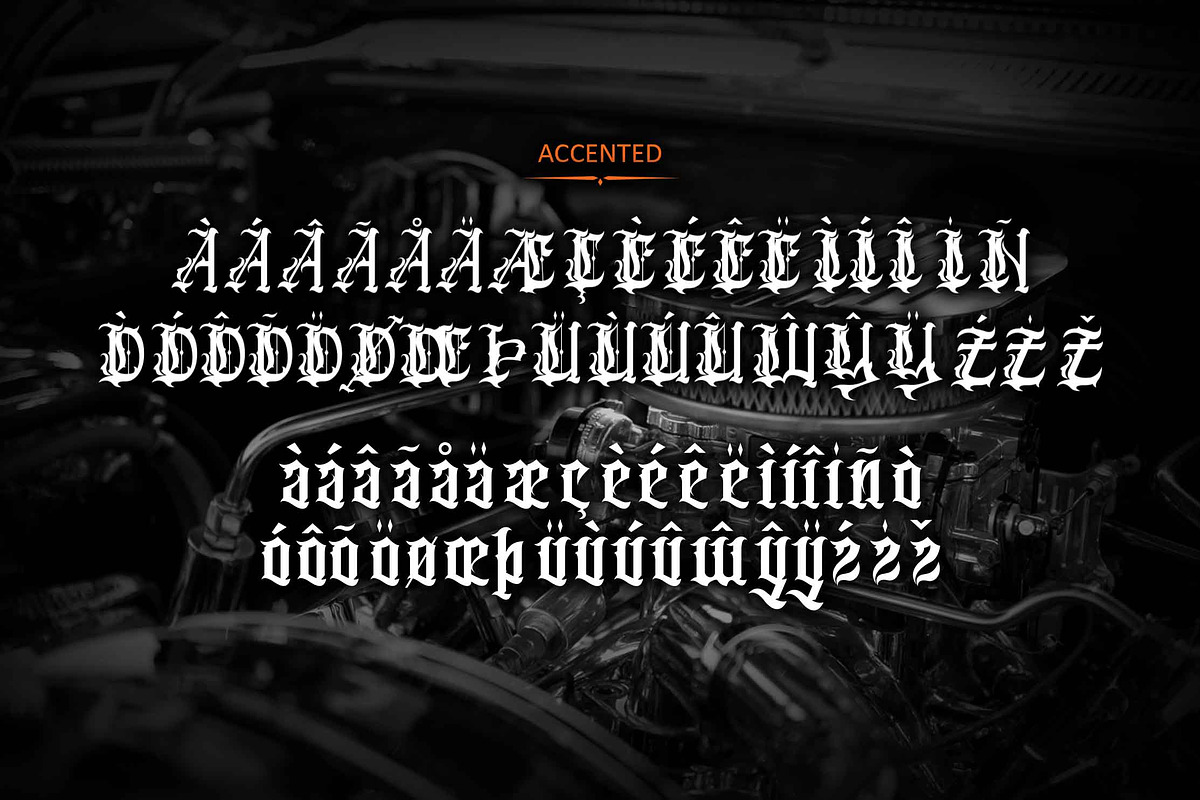 Cassandra - Blackletter Tattoo, a Blackletter Font by Brightone (Photo 4 of 8)