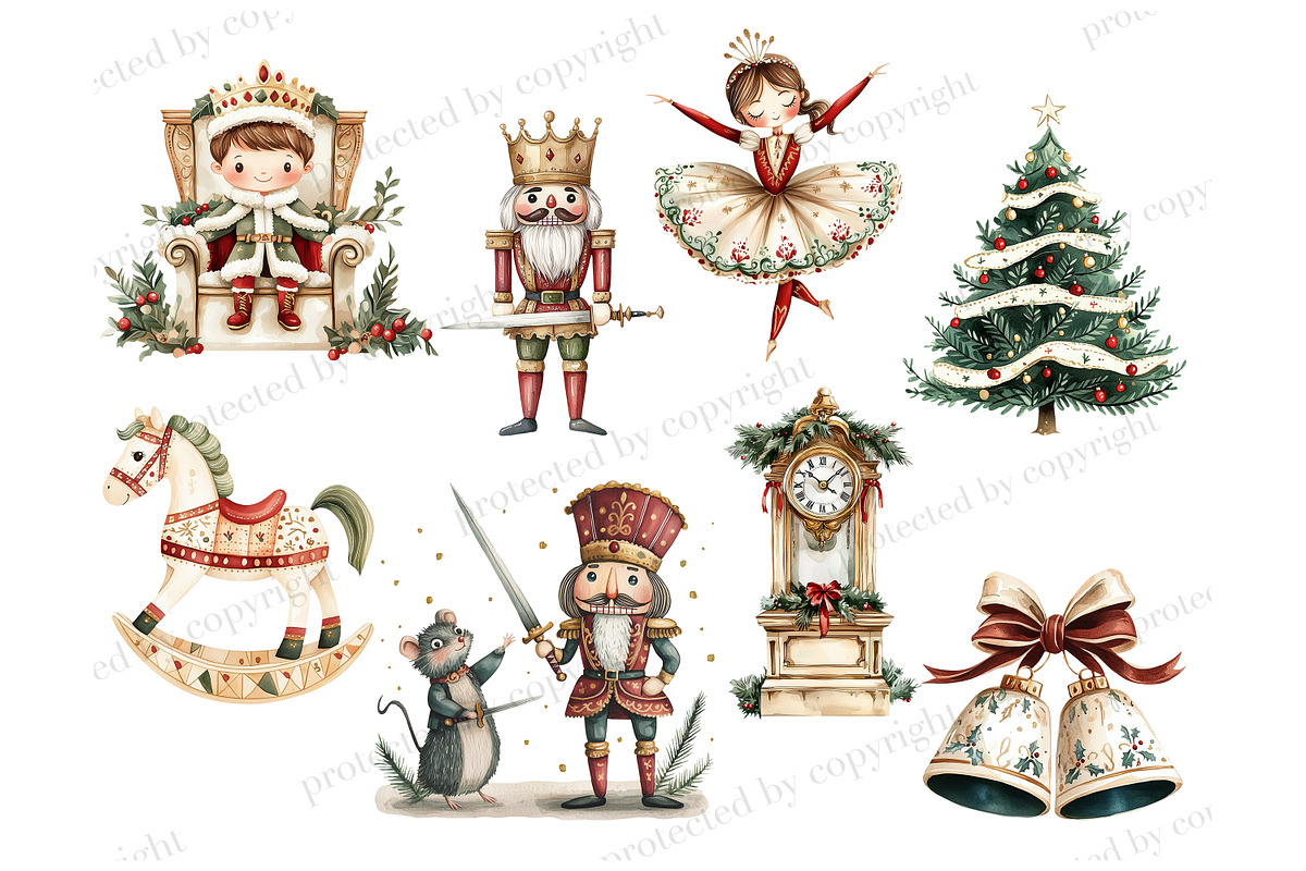 Nutcracker Clipart, a Seasonal Illustration by GlamArtZhanna (Photo 3 of 6)