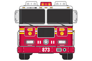 Cartoon Fire Engine