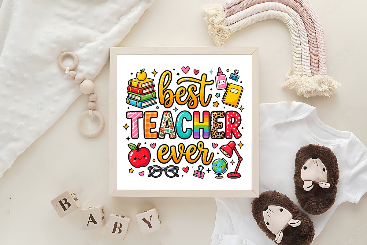 Best Teacher Ever PNG, an Object Graphic by CraftArtStudio (Photo 4 of 4)