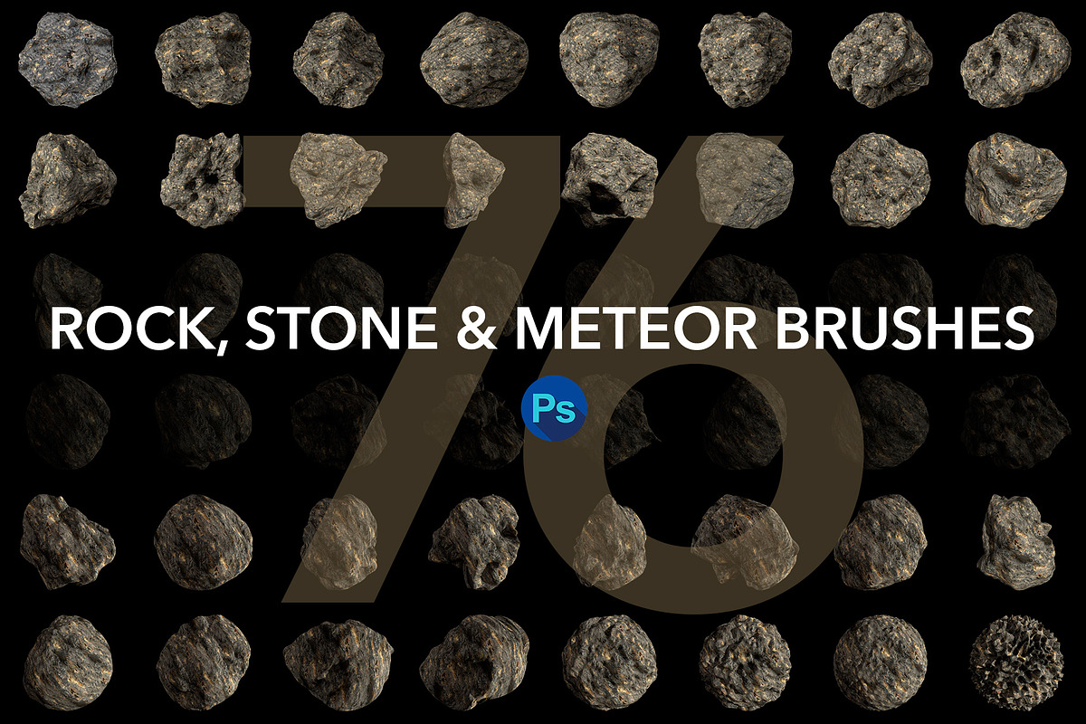 Rock,Stone and Meteor Brushes for PS, a Brush Add-On by Creative Graphics (Photo 1 of 5)