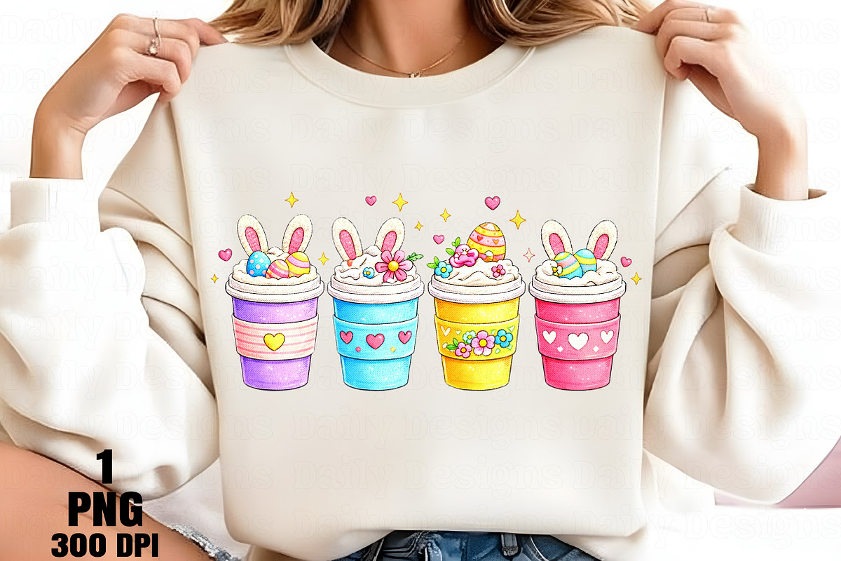 Bunny Ear Coffee Cup Sublimation, an Illustration by Daily.Designs (Photo 2 of 5)