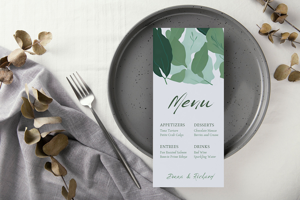 Eucalyptus Wedding Template Bundle, a Stationery Template by MarryMeMoments (Photo 3 of 7)