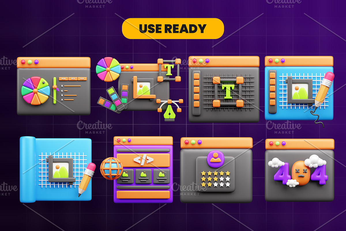 Design 3d Icon Pack, an Object 3D Model by Ui Stock (Photo 3 of 6)