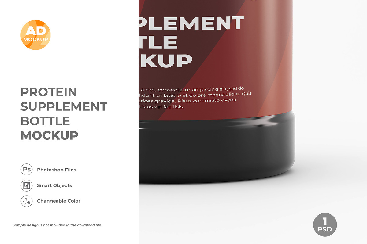 Supplement Jar Bottle Mockup (1PSD), a Packaging Mockup by Adstart (Photo 5 of 5)