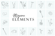 Hygiene Elements, an Outline Icon by Anna (Thumbnail 1 of 3)