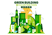10 Green Building Illustration, an Object Illustration by denayunebgt (Thumbnail 1 of 4)
