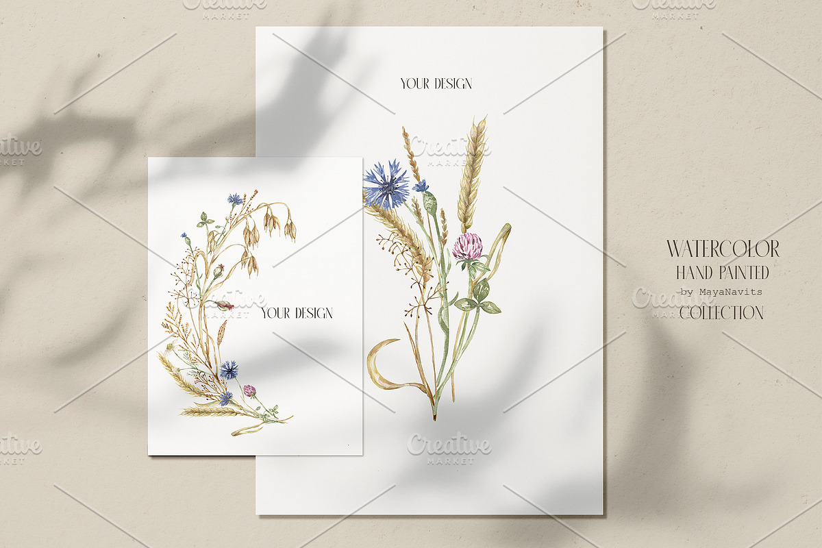 Watercolor Wheat & Field Flora, a Decorative Illustration by MayaNavits (Photo 11 of 13)