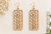 Filigree Rectangle Earrings SVG, an Object Graphic by Canvas Craft (Thumbnail 1 of 3)