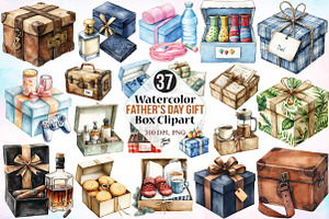 Watercolor Father's Day Gift Box PNG, a Seasonal Illustration by Canvas Craft
