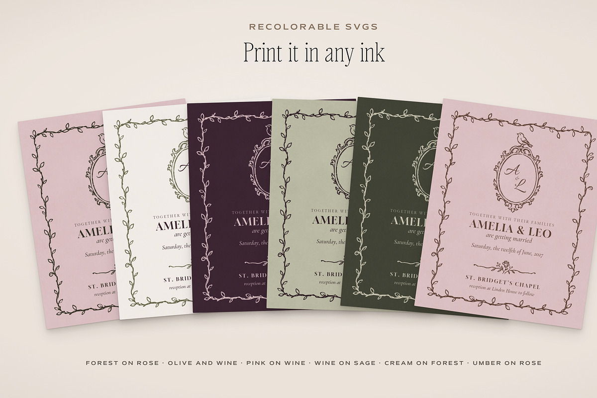Floral Wedding Invite & Sign Creator, an Object Graphic by The October Creative (Photo 7 of 22)