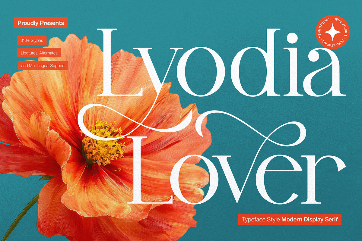 Lyodia Lover | Modern Display Serif, a Serif Font by Denustudios (Photo 1 of 11)