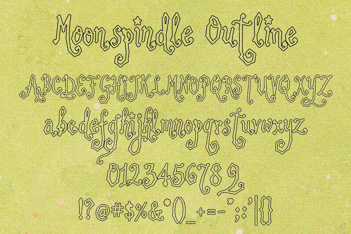 Moonspindle - Whimsy Font, a Handwritten Font by Lilithcollageart (Photo 13 of 14)