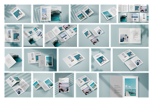 Vertical Bifold Brochure Mockup Set