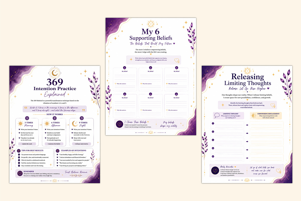 369 Intention Practice Journal., a Stationery Template by Shumaya (Photo 5 of 5)