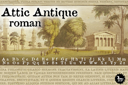 Attic Antique Roman, a Serif Font by Three Islands Press
