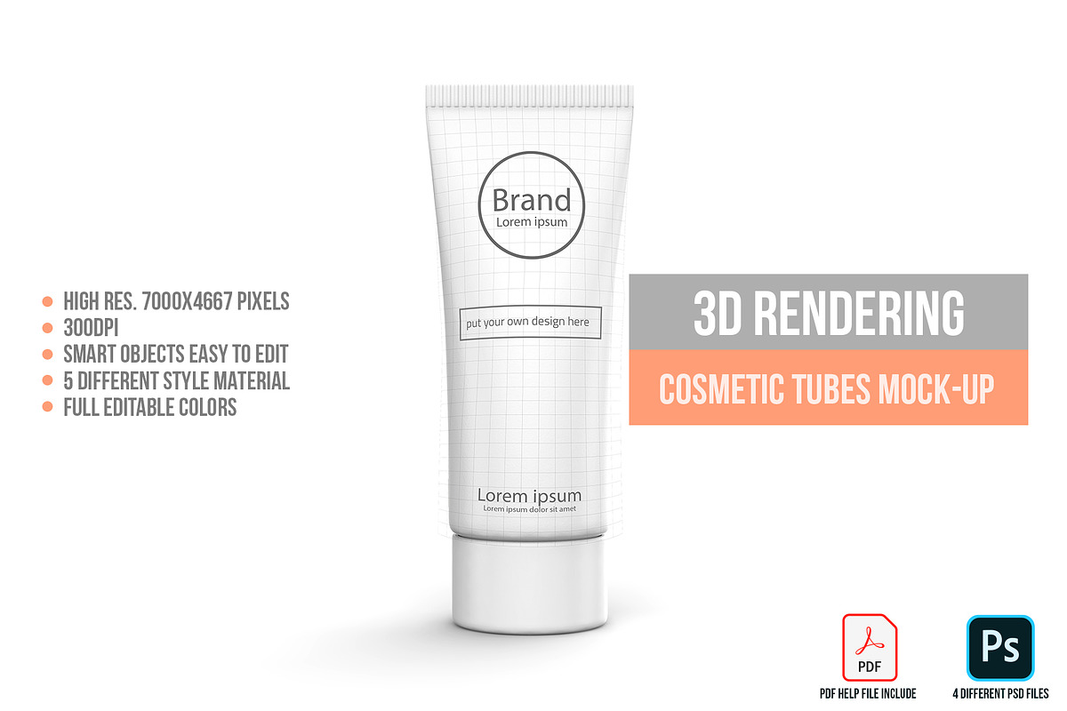3D Rendering Cosmetic Tubes Mock-up, a Packaging Mockup by graystudio (Photo 10 of 50)