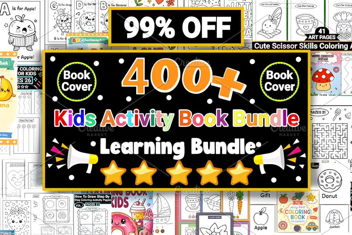400 + Kids Activity Book Bundle, a Decorative Illustration by Ink Gallery (Photo 1 of 8)