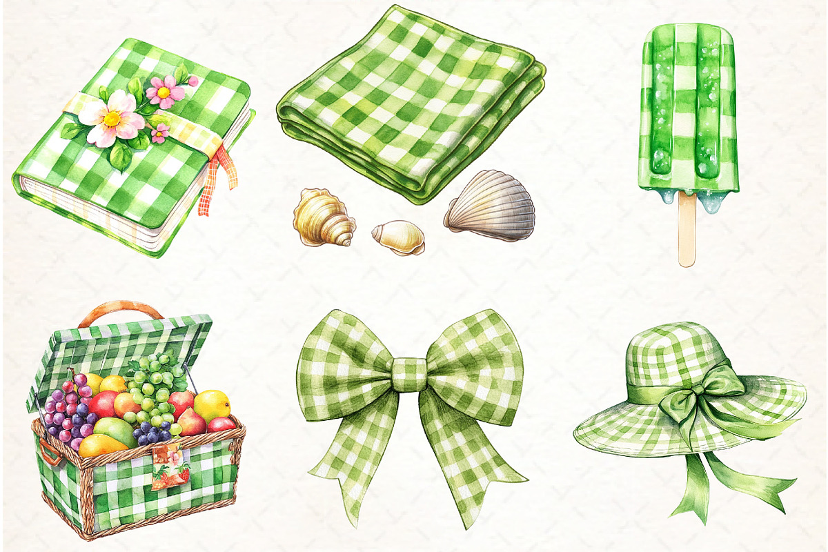 Summer Green Gingham Sublimation, an Illustration by Watercolor design (Photo 3 of 4)