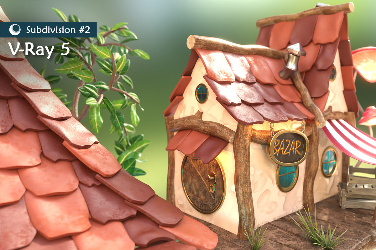 Subdivision&LowPoly fairy tree house, an Architecture 3D Model by Cute & 3D (Photo 4 of 28)