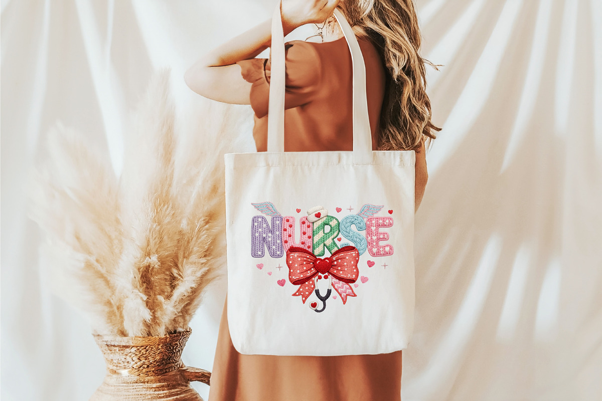 Faux Yarn Valentines Day Nurse Bow, an Illustration by designcity5 (Photo 4 of 9)
