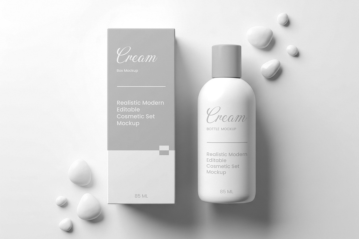 Cream Bottle Packaging Mockup, a Packaging Mockup by graphypix (Photo 3 of 4)