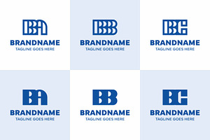 Letters BA BB BC Monogram Logo Set