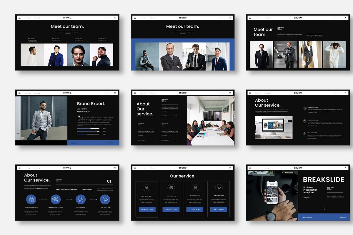 Bruno - Business Google Slide Templa, a Presentation Template by Dens Creative Studio (Photo 3 of 5)