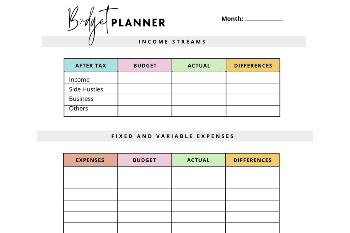 Monthly Budget Tracker, a Stationery Template by Brand Your Biz Co. (Photo 9 of 10)
