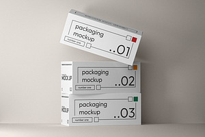 Stacked Long Boxes Mockup, a Packaging Mockup by Designer Dude