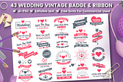 43 WEDDING VINTAGE BADGE & RIBBON, an Invitation Template by Toonsteb (Thumbnail 14 of 14)