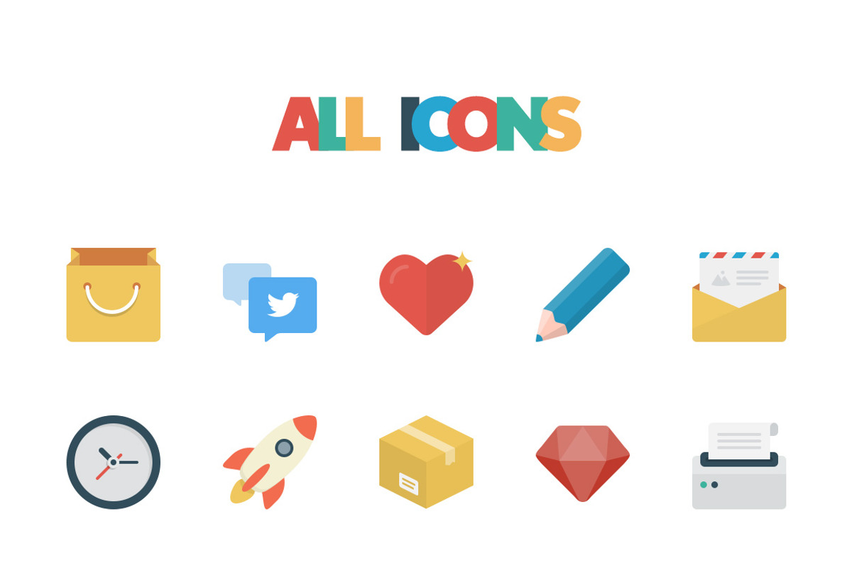 Basic Flat Icons and Vector Icons Set
