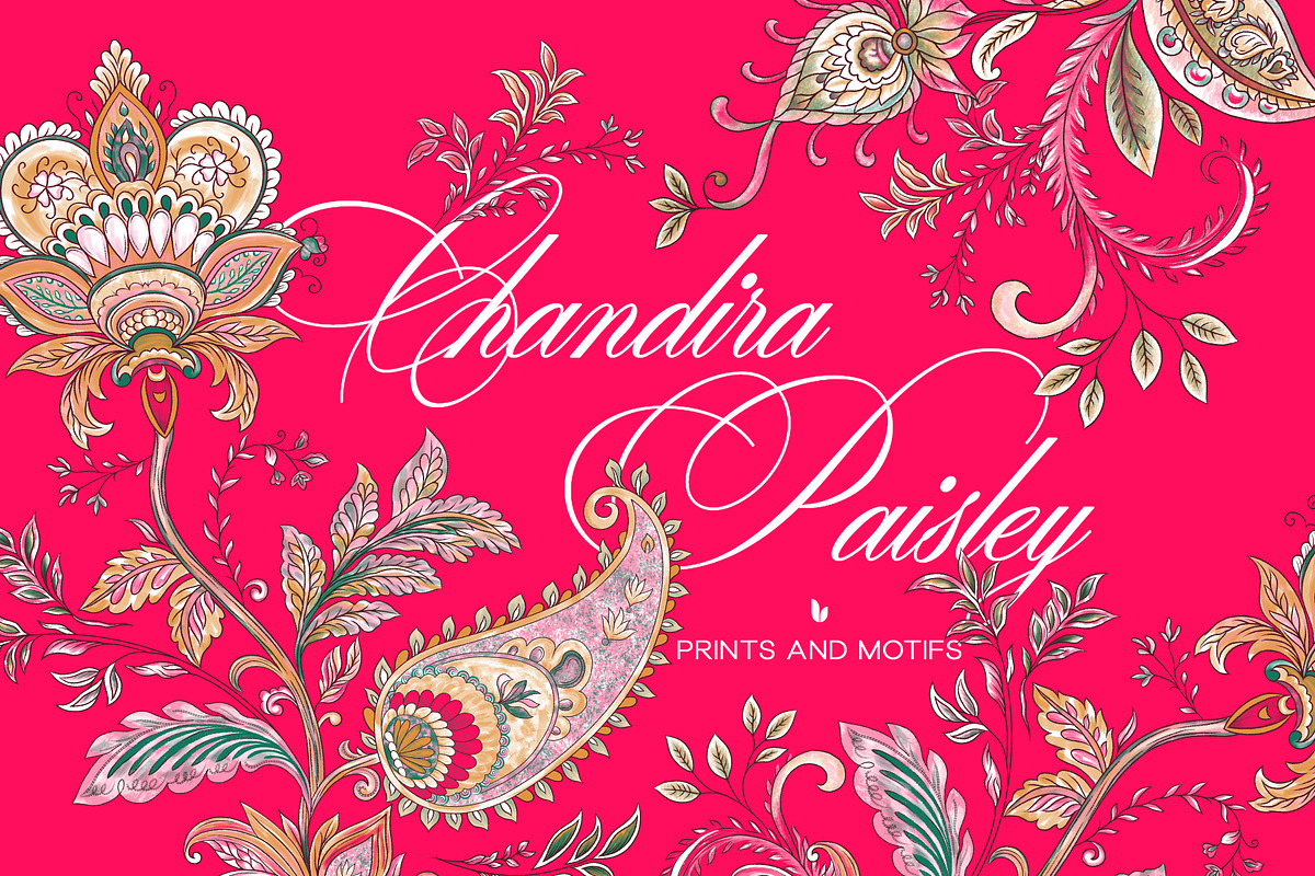 Chandira Paisley | Hand Drawn Prints, a Pattern Graphic by LEAFure (Photo 1 of 10)